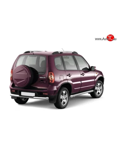 Защита порогов из трубы Ø76 Petroil Tuning (Нержавеющая полированная сталь) Chevrolet Niva  2123 (2009-2020), Лада ВАЗ 2123 (Нива Шевроле) (2009-2021)