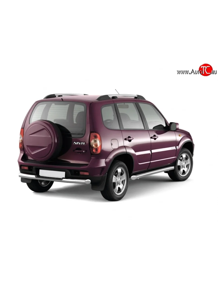 Защита порогов из трубы Ø76 Petroil Tuning  Chevrolet Niva (2009-2020), Лада ВАЗ 2123 (Нива Шевроле) (2009-2021) (Нержавеющая полированная сталь)  с доставкой в г. Пермь