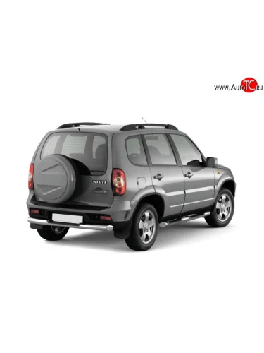 Защита порогов из трубы Ø76 мм с проступью Petroil Tuning (Нержавеющая полированная сталь) Chevrolet Niva  2123 (2009-2020), Лада ВАЗ 2123 (Нива Шевроле) (2009-2021)