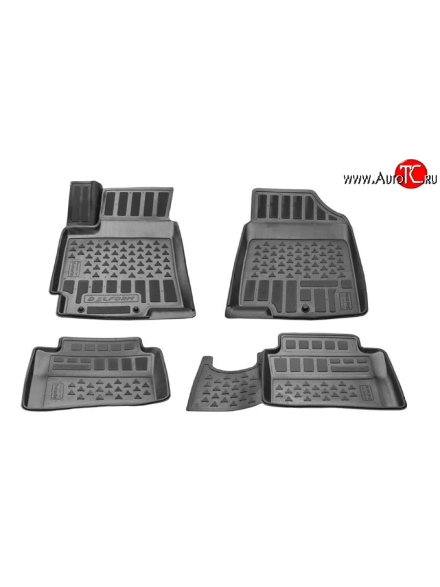 Комплект ковриков в салон (седан) Delform 4 шт. (полиуретан) Hyundai Solaris RBr седан дорестайлинг (2010-2014)  с доставкой в г. Самара