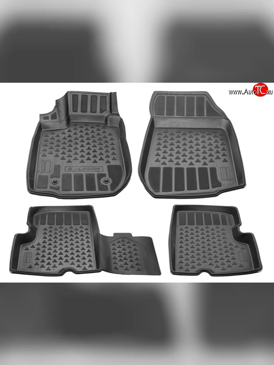 Комплект ковриков в салон Delform 4 шт. (полиуретан) Renault Duster HS дорестайлинг (2010-2015)  с доставкой в г. Керчь