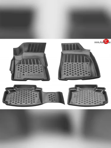 Комплект ковриков в салон Delform 4 шт. (полиуретан) Skoda Rapid NH3 дорестайлинг лифтбэк (2012-2017)