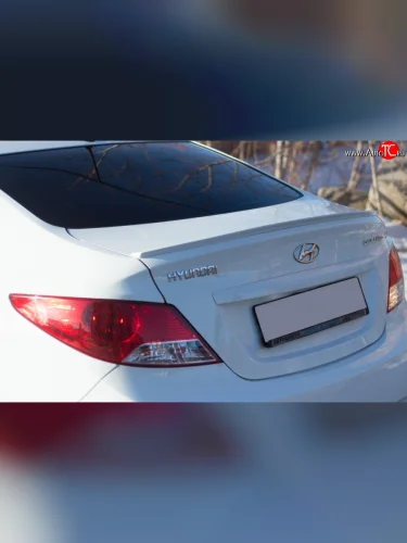 Лип спойлер Кураж узкий Hyundai Solaris  RBr (2014-2017) седан рестайлинг