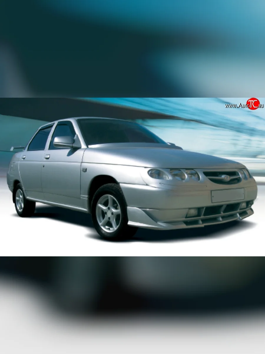 Накладка переднего бампера Кураж 5 Лада ВАЗ 2110 седан (1995-2007) (Неокрашенная)  в Перми Пермском крае