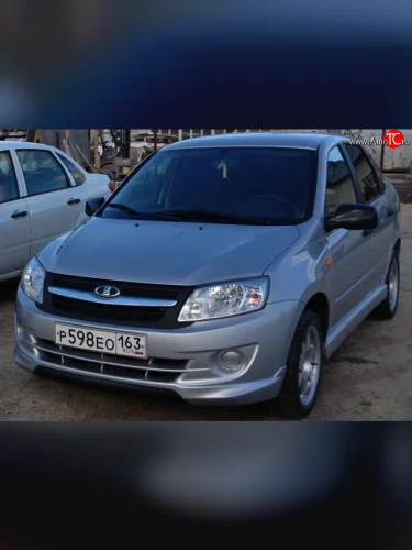 Накладка на передний бампер Снайпер Лада ВАЗ Гранта  2190 (2011-2017) седан  дорестайлинг