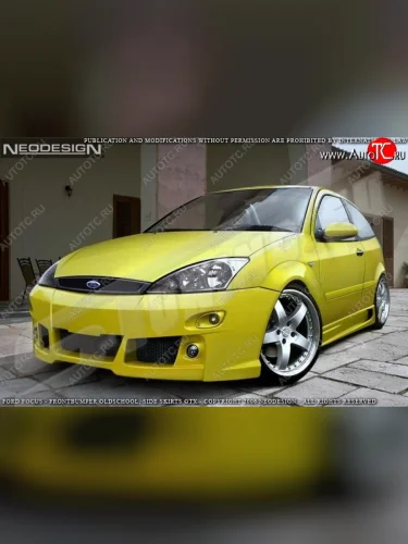 Пороги накладки EVO Ford Focus 1 хэтчбэк 3 дв. дорестайлинг (1998-2002)