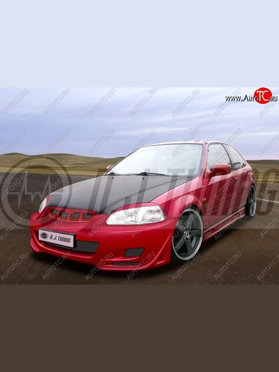 Пороги накладки (дорестайлинг) D.J. Honda Civic ES седан дорестайлинг (2000-2003)  в Самаре Самарской области