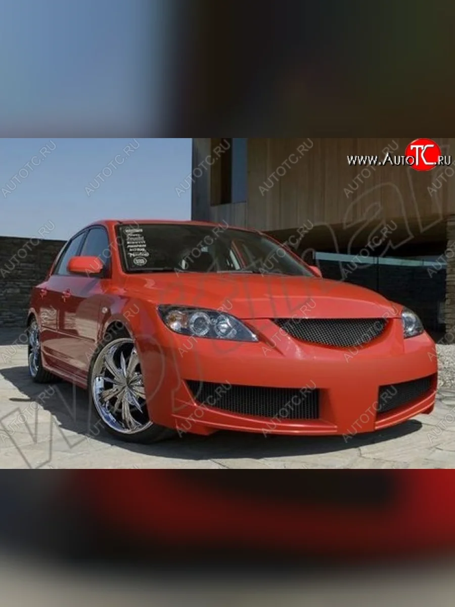 Передний бампер R1 Mazda 3/Axela BK дорестайлинг, хэтчбэк (2003-2006)  в Перми Пермском крае