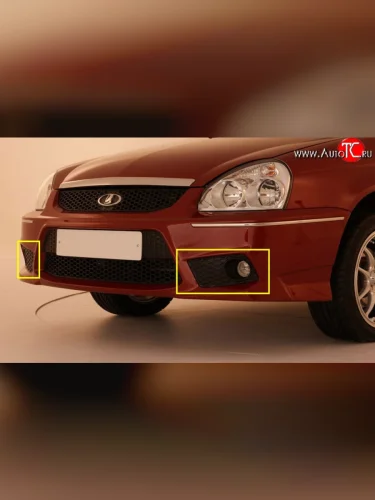 Вставки под ПТФ в передний бампер Торрино Лада ВАЗ Приора 2170 седан дорестайлинг (2007-2014)