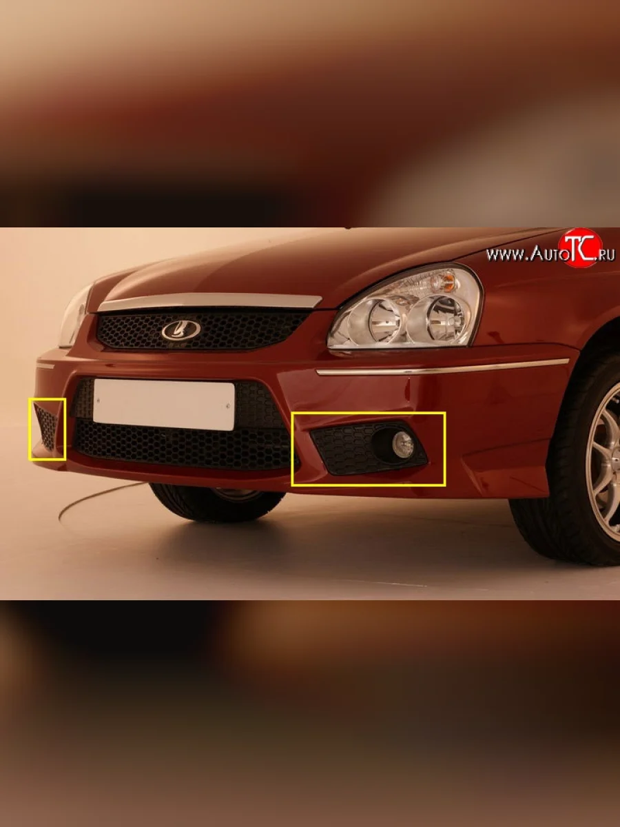 Вставки под ПТФ в передний бампер Торрино Лада ВАЗ Приора 2170 седан дорестайлинг (2007-2014)  с доставкой в г. Керчь