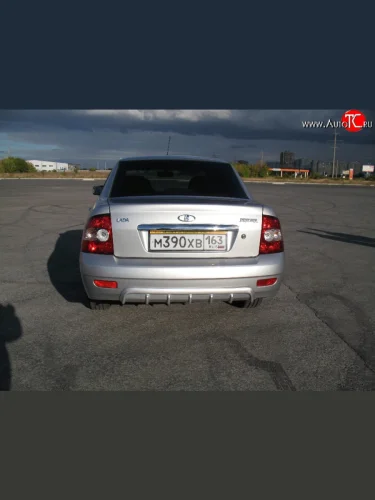 Накладка Фанат-Спорт v1 Люкс на задний бампер Лада ВАЗ Приора  2170 (2007-2014) седан дорестайлинг