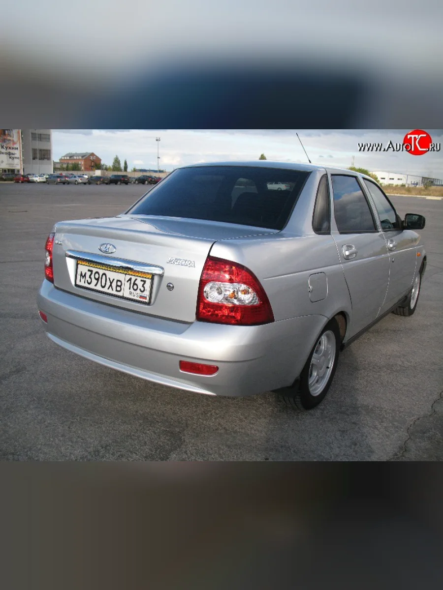 Накладка Фанат-Спорт v2 Мини на задний бампер  Лада ВАЗ Приора (2013-2018) 2170 (Неокрашенная)  в Воронеже Воронежской области