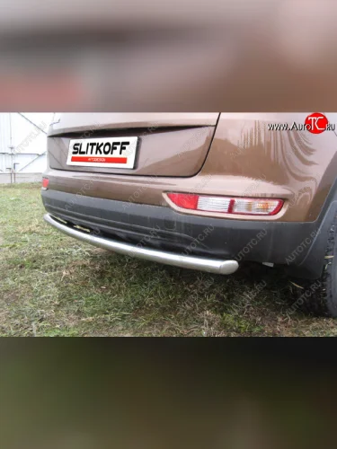 Защита заднего бампера из трубы диаметром 57 мм Slitkoff (Нержавейка) KIA Sportage  4 QL (2016-2018) дорестайлинг