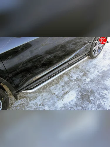 Широкая защита порогов Slitkoff Lexus RX350  AL20 (2015-2019) дорестайлинг