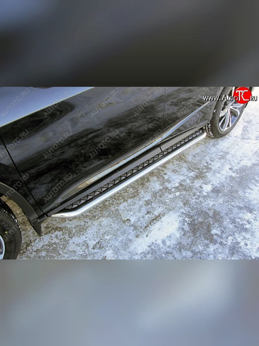 Широкая защита порогов Slitkoff Lexus RX350 AL20 дорестайлинг (2015-2019)  в Перми Пермском крае