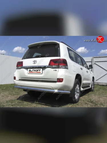 Защита заднего бампера из трубы диаметром 76 мм Slitkoff Toyota Land Cruiser  200 (2015-2021) 2-ой рестайлинг