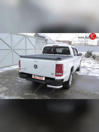Защита заднего бампера из двух боковых уголков диаметром 76 мм Slitkoff Volkswagen Amarok (2016-2022) рестайлинг