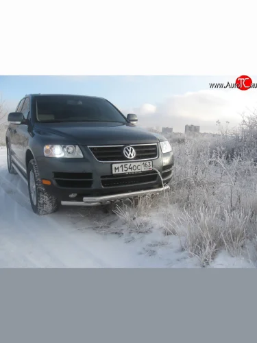 Двойная Защита переднего бампера Metall Design Volkswagen Touareg  1 GP (2002-2007) дорестайлинг
