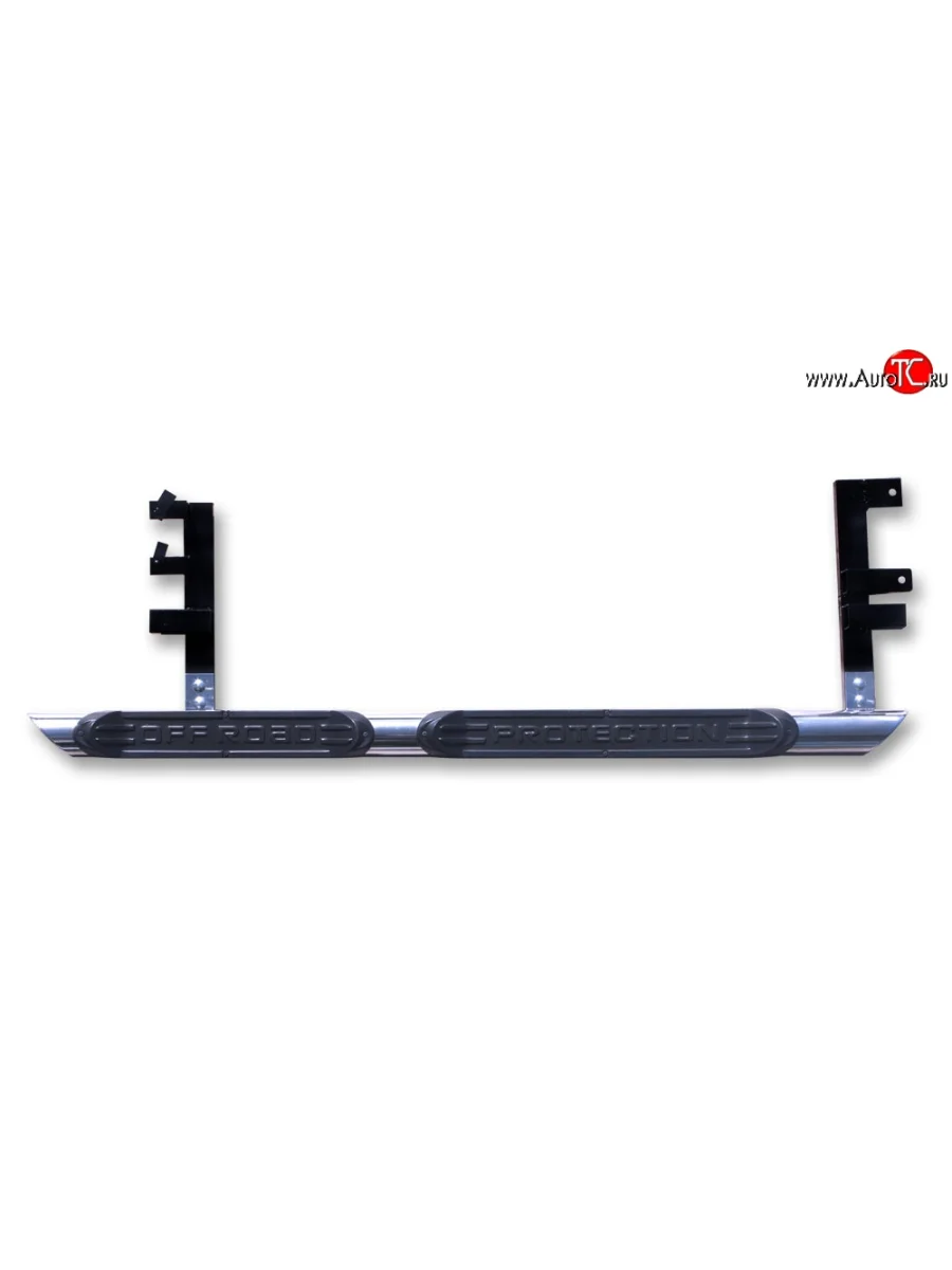 Защита порогов со вставками для ног Protection Лада ВАЗ 2123 (Нива Шевроле) 2 рестайлинг (2020-2021)  в Самаре Самарской области