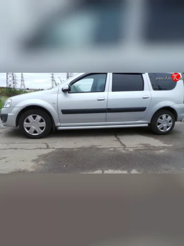 Защита порогов из круглой трубы диаметром 63.5 мм Металл Дизайн Лада ВАЗ Ларгус (2012-2025) дорестайлинг R90, рестайлинг R90