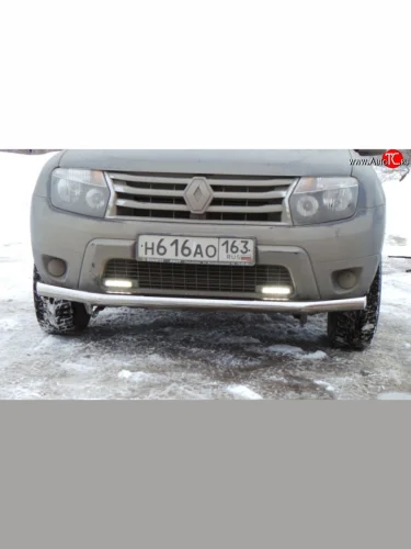 Одинарная защита переднего бампера из трубы диаметром 63.5 мм Металл Дизайн Renault Duster  HS (2010-2015) дорестайлинг