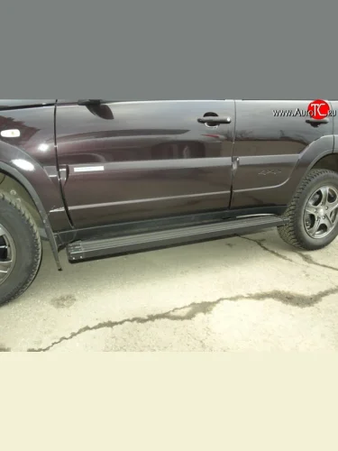 Алюминиевые пороги Металл Дизайн Chevrolet Niva  2123 (2009-2020), Лада ВАЗ 2123 (Нива Шевроле) (2009-2021)