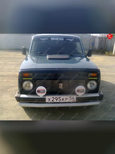 Защита переднего бампера (Ø63,5 мм) Металл Дизайн Лада ВАЗ нива 4х4 2121 (Legend) 3 дв. 2-ой рестайлинг (2021-2025)