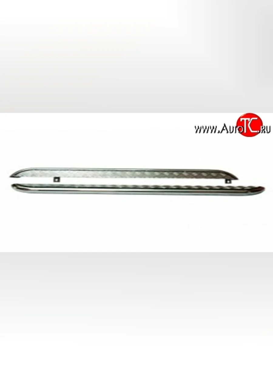 Широкая защита порогов с трубой диаметром 51 мм Металл Дизайн Лада ВАЗ нива 4х4 2131 (Legend) 5 дв. 2-ой рестайлинг (2021-2025) (Окраска в серебристый цвет)  в Перми Пермском крае