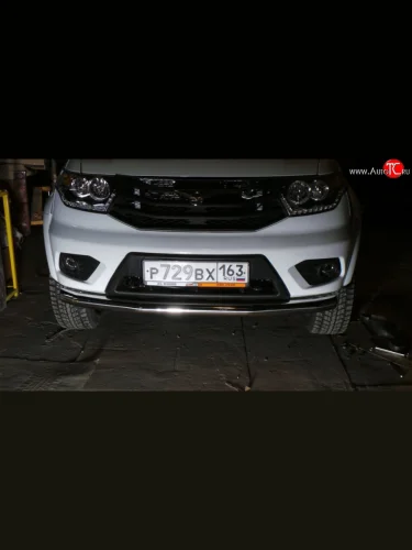 Одинарная защита переднего d63.5 мм Металл Дизайн Уаз Патриот ( 3163 5-дв.,  3163 5 дв.) (2014-2025) 1-ый рестайлинг, 2-ой рестайлинг