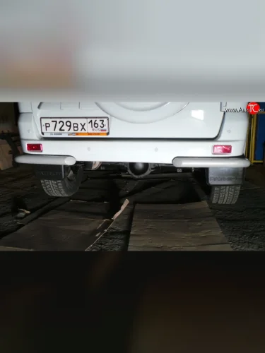 Защита заднего бампера (углы d63.5 мм) Металл Дизайн Уаз Патриот ( 3163 5-дв.,  3163 5 дв.) (2014-2025) 1-ый рестайлинг, 2-ой рестайлинг