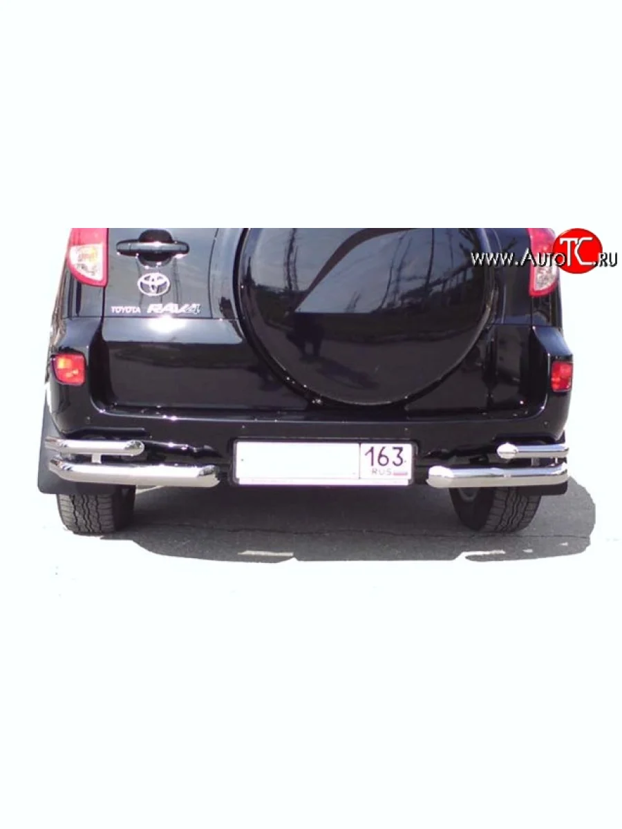 Защита заднего бампера (двойные углы d63 и 42 мм) Металл Дизайн  Toyota RAV4 (2005-2009) XA305  с доставкой в г. Керчь