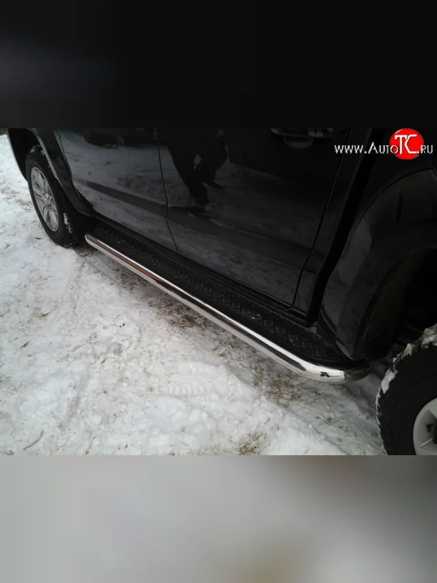 Широкая защита порогов Металл Дизайн Volkswagen Amarok дорестайлинг (2009-2016)  в Самаре Самарской области