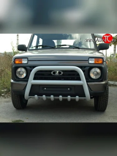 Защита переднего бампера (Ø63,5 мм, с защитой картера) Металл Дизайн Лада ВАЗ нива 4х4 2131 Урбан 3 дв. дорестайлинг (2014-2019)