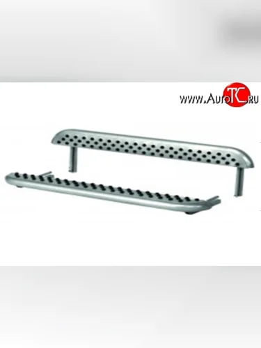 Широкая защита порогов с резиновыми вставками Металл Дизайн Лада ВАЗ нива 4х4 2131 Урбан 3 дв. дорестайлинг (2014-2019)