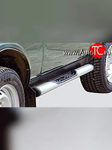 Защита порогов (Ø76 с проступью, с полимерным покрытием) Металл Дизайн Лада ВАЗ нива 4х4 ( 2131,  2121) (2014-2021) Урбан 3 дв. дорестайлинг, Урбан