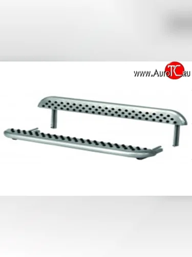 Широкая защита порогов с резиновыми вставками Металл Дизайн Лада ВАЗ нива 4х4 2131 5 дв. дорестайлинг (1993-2019)