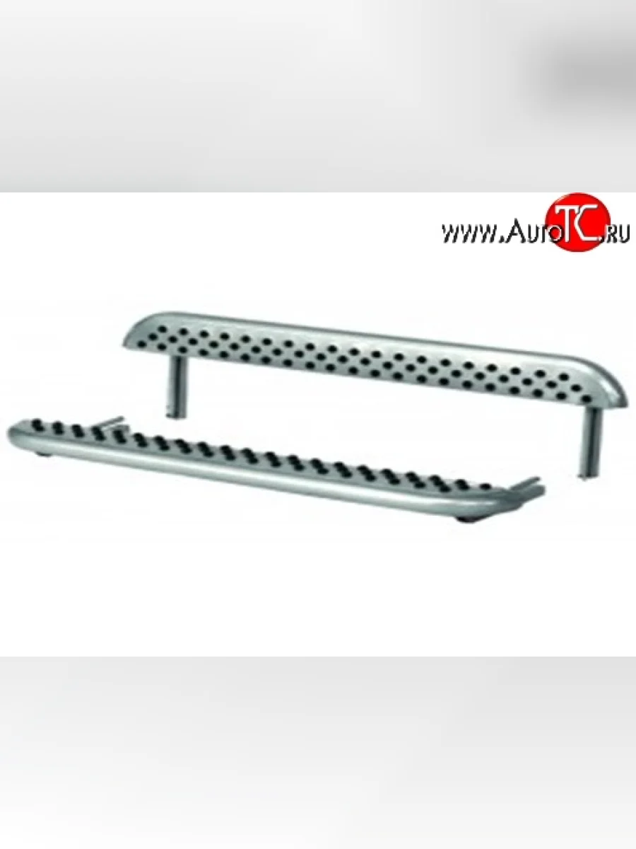 Широкая защита порогов из трубы диаметром 51 мм с резиновыми вставками Металл Дизайн Лада ВАЗ нива 4х4 2131 (Legend) 5 дв. 2-ой рестайлинг (2021-2025) (Окраска в серебристый цвет)  в Керчи Республика Крым