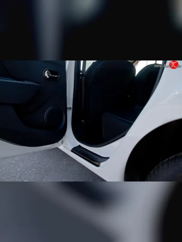 Накладки порожков салона RA (Комплект (4 шт.)) Renault Sandero  2 (2014-2018) дорестайлинг