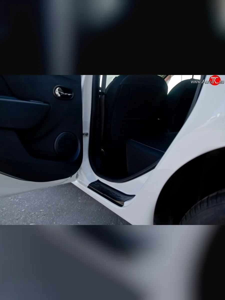 Накладки порожков салона RA Renault Sandero 2 дорестайлинг (2014-2018) (Комплект (4 шт.))  в Перми Пермском крае