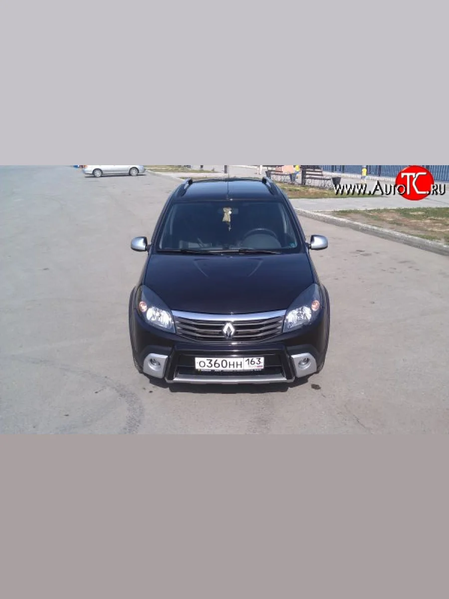 Высокая Накладка Kart на передний бампер Renault Sandero 1 (2009-2014) (Неокрашенная)  в Керчи Республика Крым
