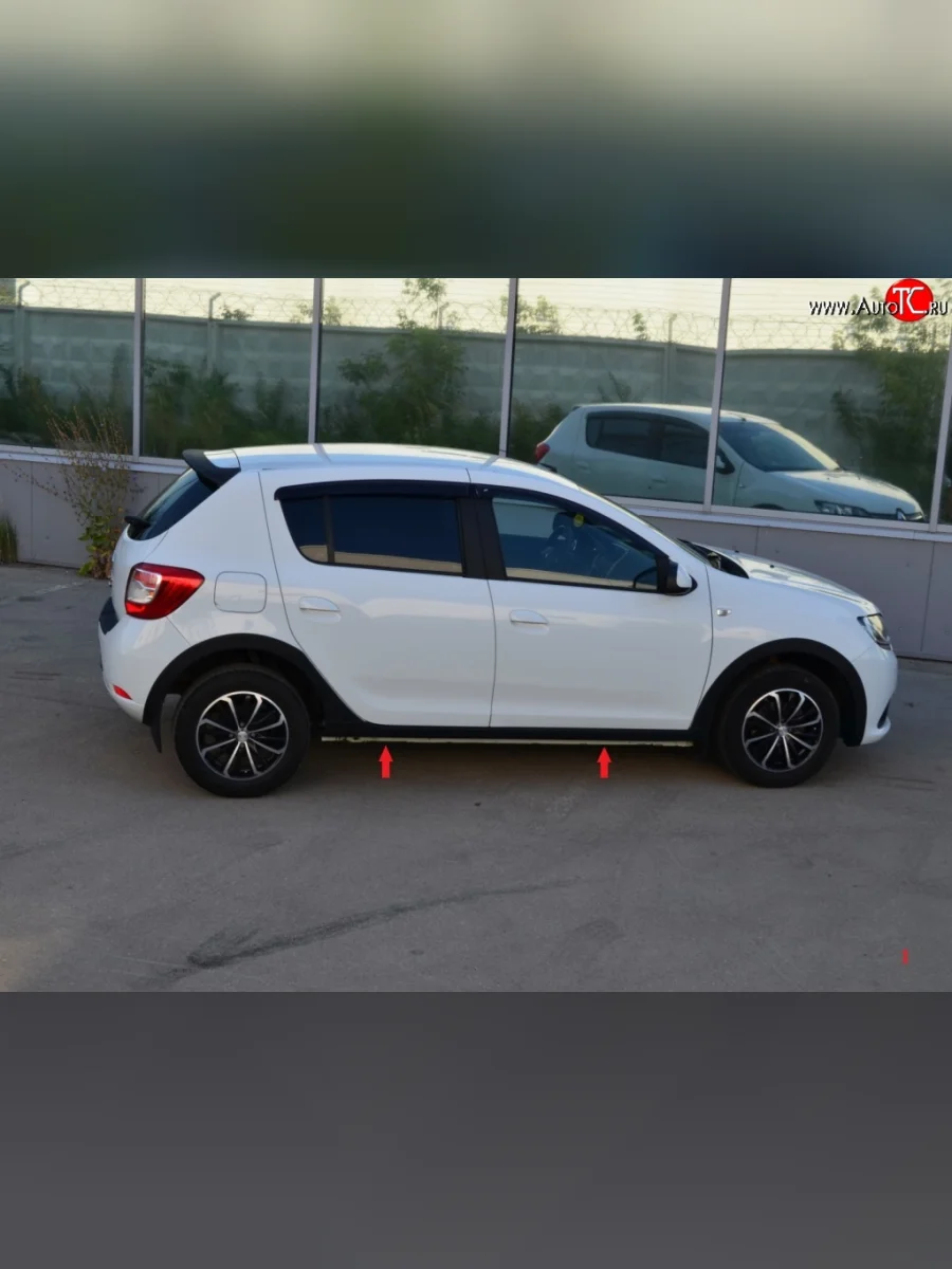 Комплект порогов KART RS NEW Renault Sandero 2 дорестайлинг (2014-2018) (Неокрашенные)  в Керчи Республика Крым