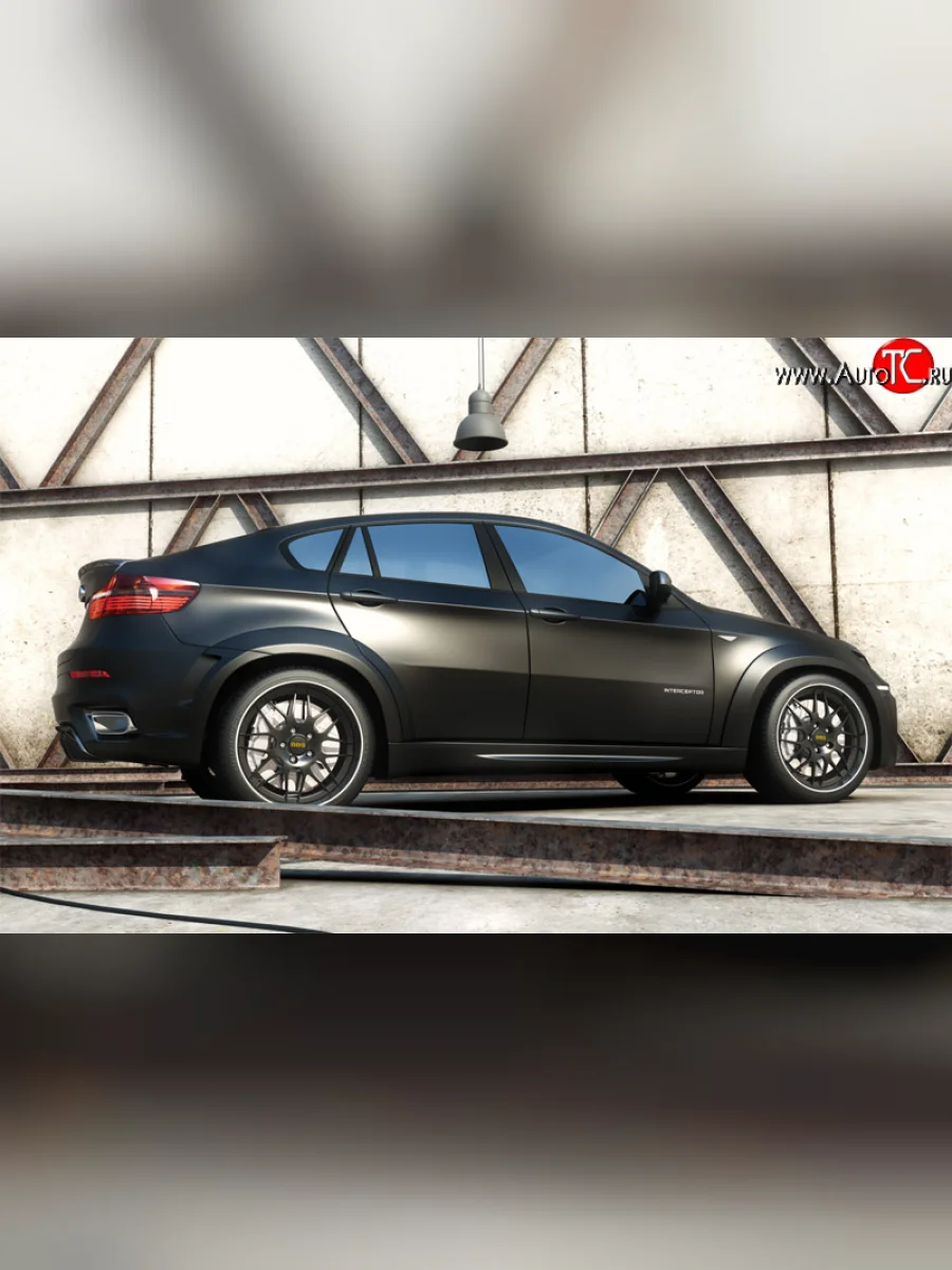 Пороги накладки Interceptor BMW X6 E71 рестайлинг (2012-2014) (Неокрашенные)  в Керчи Республика Крым