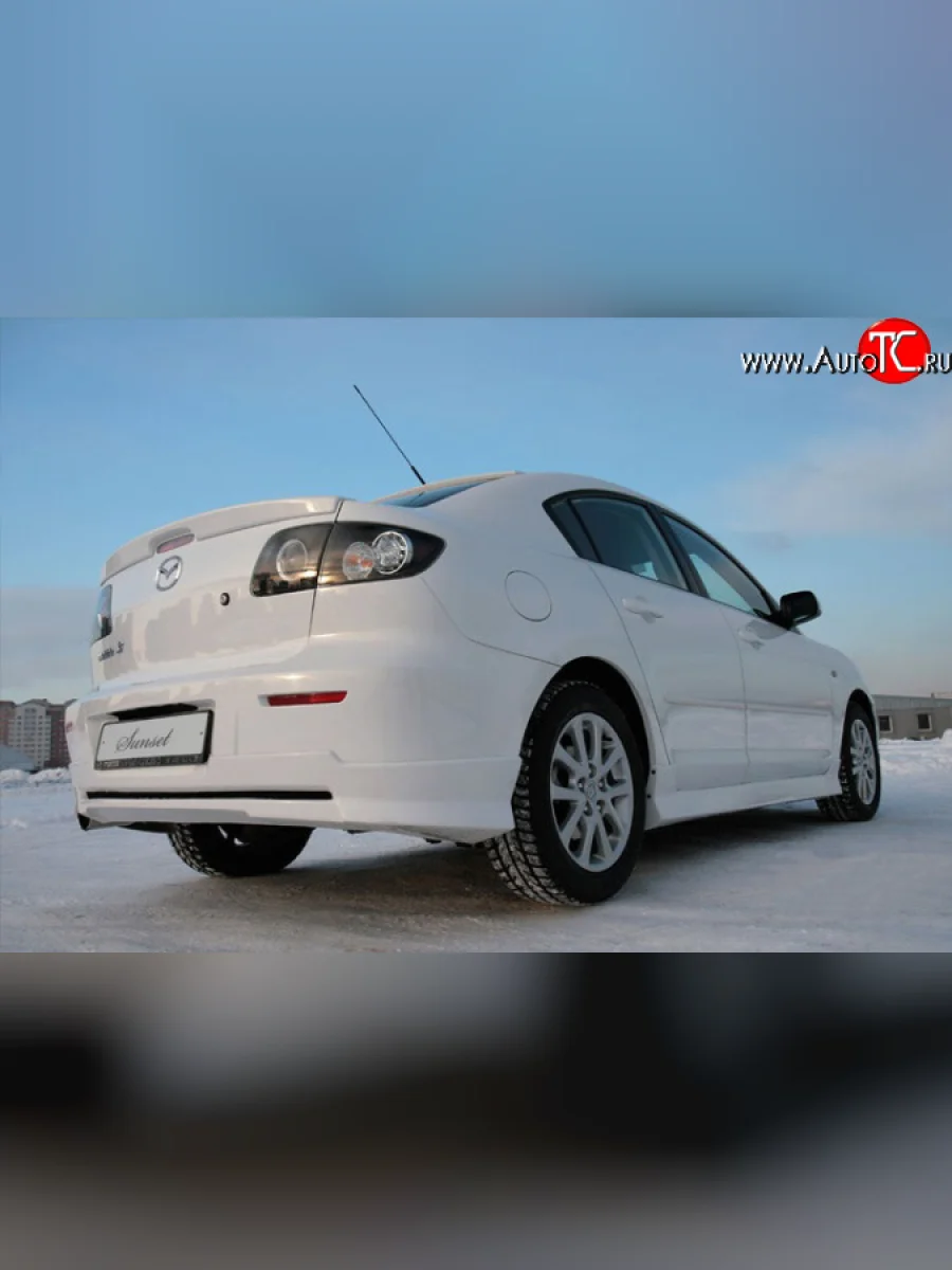 Пороги накладки Sunset Mazda 3/Axela BK дорестайлинг седан (2003-2006) (Неокрашенные)  в Керчи Республика Крым