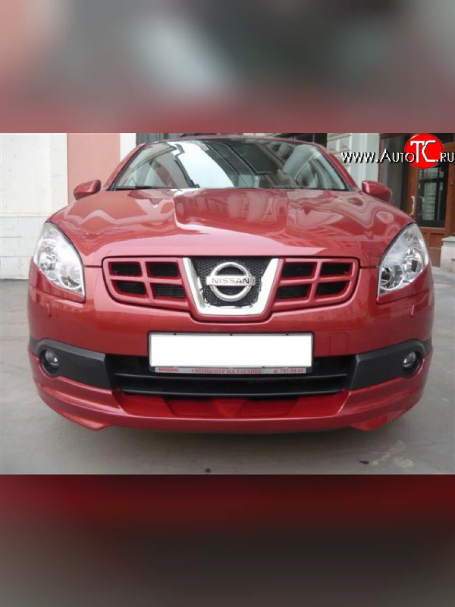 Накладка переднего бампера Городская Легенда Nissan Qashqai 1 J10 дорестайлинг (2007-2010) (Неокрашенная)  в Керчи Республика Крым