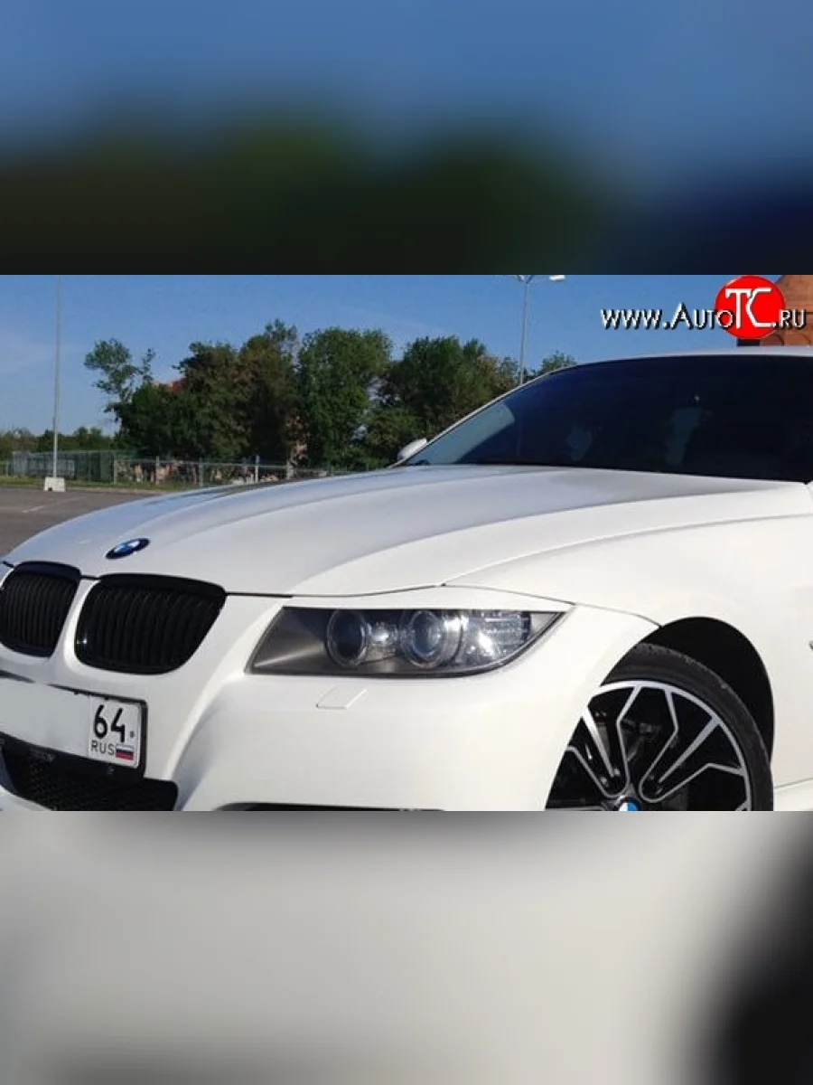 Реснички на фары M-VRS v1 BMW 3 серия E90 седан дорестайлинг (2004-2008) (Неокрашенные)  в Воронеже Воронежской области