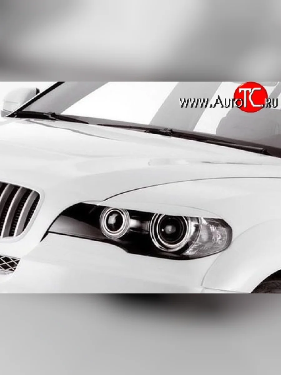 Реснички на фары M-VRS BMW X5 E70 дорестайлинг (2006-2010) (Неокрашенные)  с доставкой в г. Керчь