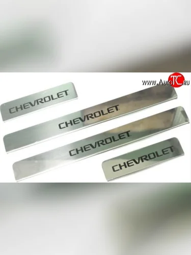 Накладки на порожки автомобиля M-VRS (нанесение надписи методом окраски) Chevrolet Orlando (2011-2018)