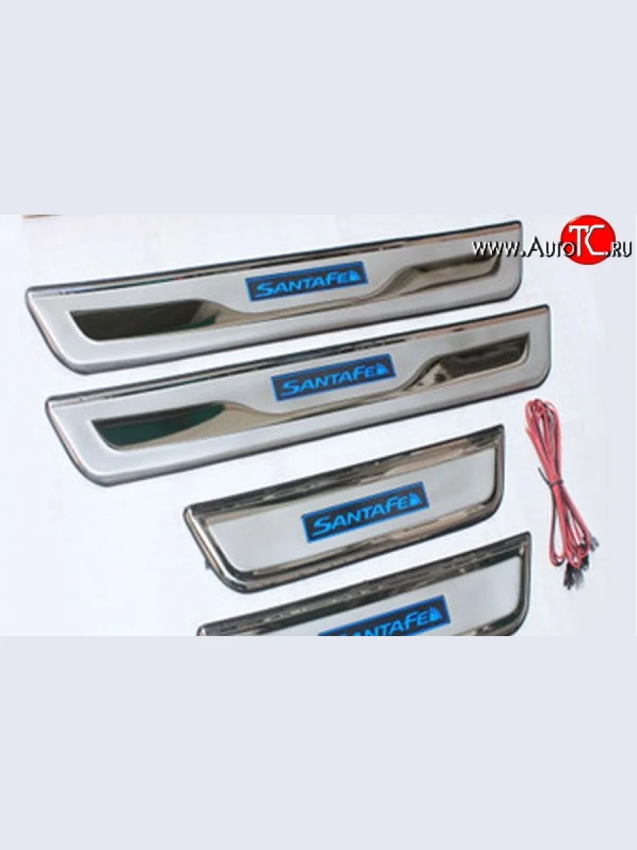 Накладки на порожки автомобиля M-VRS Hyundai Santa Fe CM рестайлинг (2009-2012)  в Самаре Самарской области