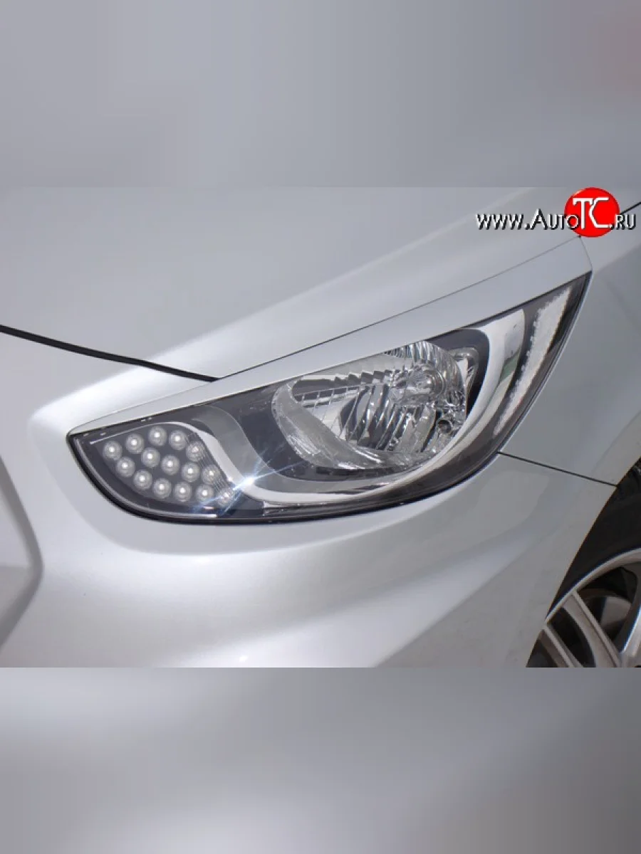 Реснички Sport V1 Hyundai Solaris RBr седан дорестайлинг (2010-2014) (Неокрашенные)  в Керчи Республика Крым