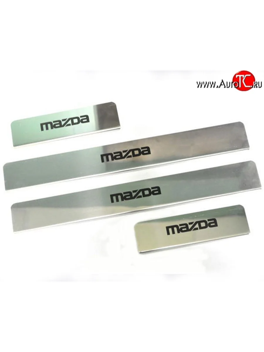 Накладки на порожки автомобиля M-VRS (нанесение надписи методом окраски) Mazda CX-5 KE рестайлинг (2015-2017)  с доставкой в г. Керчь